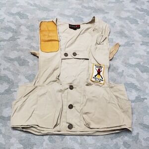VTG 10-x Vest Mens 38 Tan Button Sleeveless Hunting